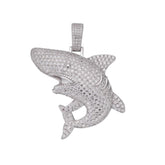 Shark Moissanite Pendant - 925 Sterling Silver